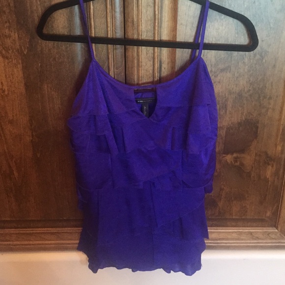 Purple top with tiered ruffle layers