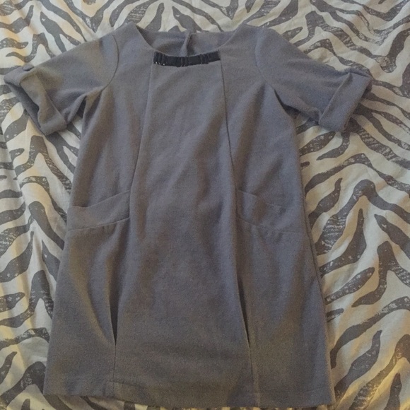 Grey and black sweater dress