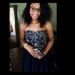 Navy Blue Sparkle Prom/ Event Dress