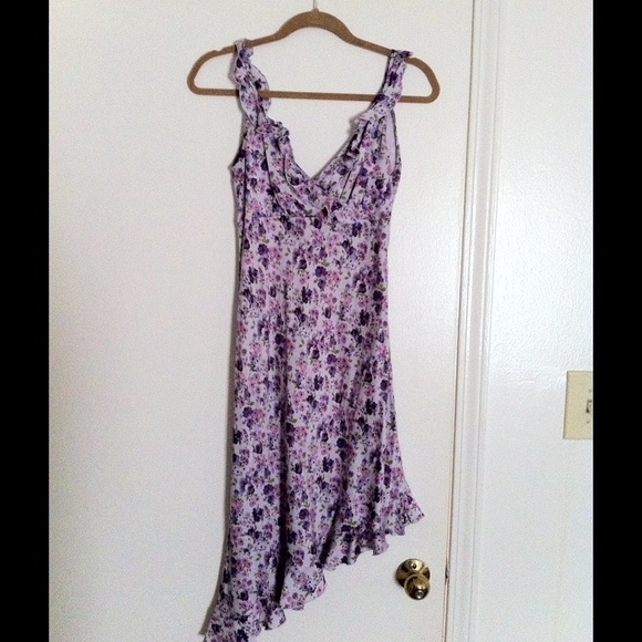 Lilac floral on an angle dress