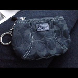Coach coin purse key chain black