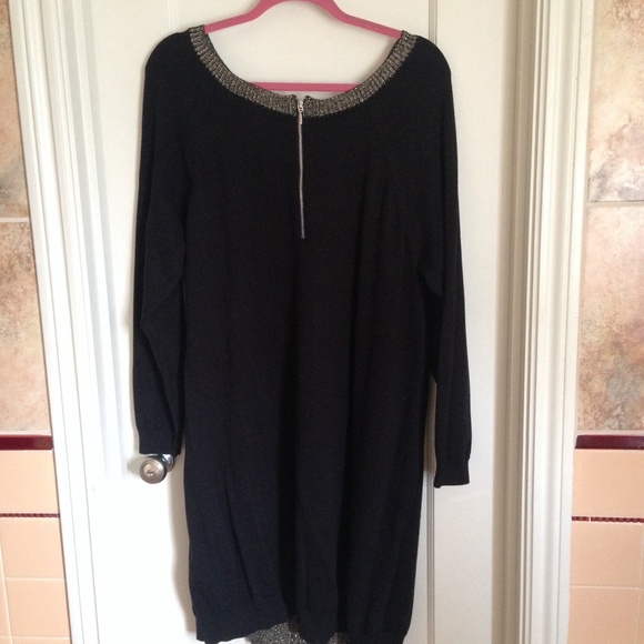 Gold & Black Knit Dress 18/20 - Picture 2 of 2