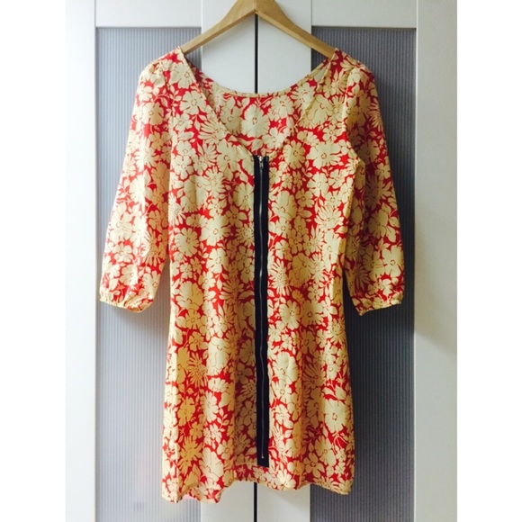 Floral Full Zip Back Shift Dress - Picture 2 of 2