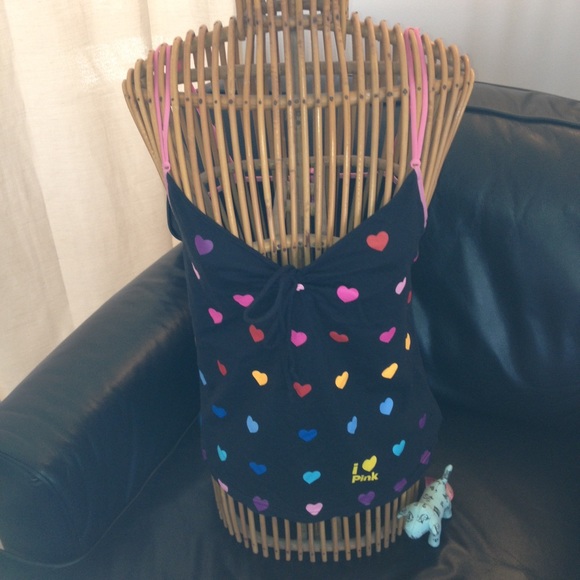 SOLD Victoria's Secret I 💛 Pink Heart PJ Cami - Picture 3 of 4