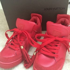 •Red Louis Vuitton Sneakers•