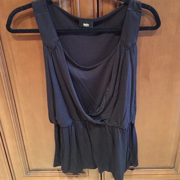 Black draped sleeveless top