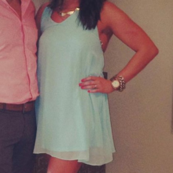 Mint dress with amazing chain straps in back!