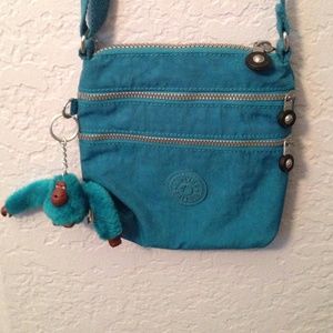 Bright turquoise kipling crossbody bag