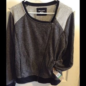 Dkny grey and dark grey sweater jacket