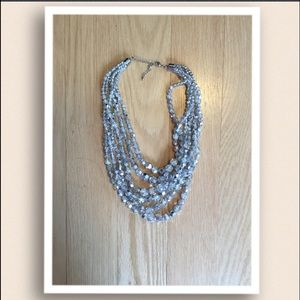 Silver chunky beaded necklace.