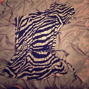Sexy Zebra print one shoulder blouse! Lane Bryant