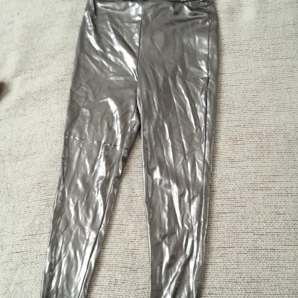 Silver metallic leggings