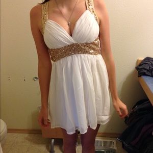 Beautiful white and gold homecoming dress