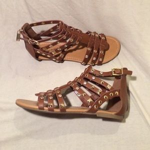 Brown studded gladiators