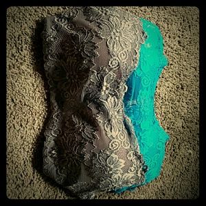 Two padded bandeau bras