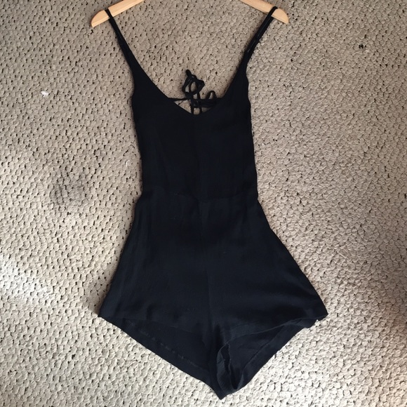Black backless romper