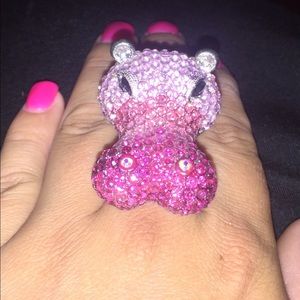 Pink Hippo Ring