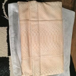 Faux beige snake skin clutch Faux beige snake skin clutch