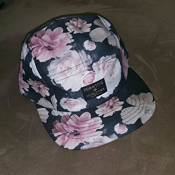 Floral 5 panel hat