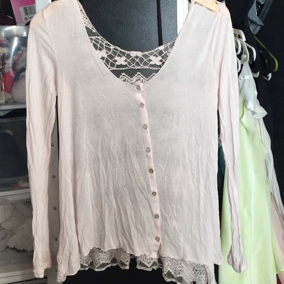 Lace back long sleeve Free People shirt