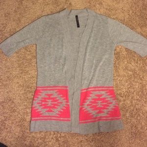 3 qtr length sleeve cardigan.
