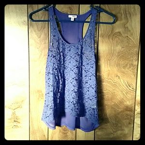 Purple floral textured tank