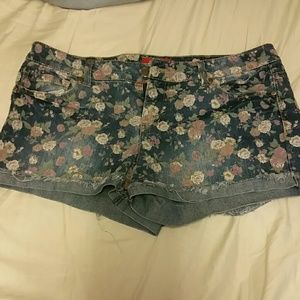 Floral Denim Shorts