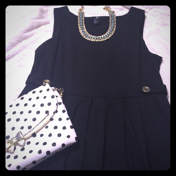 H&M Black Dress with Gold Buttons
