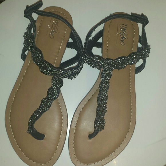 Beeaded, rhinestone sandals