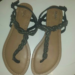Beeaded, rhinestone sandals
