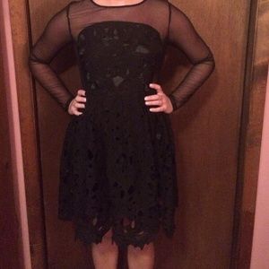 LOOKBOOK STORE black lace and sheer dress