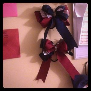 Maroon navy cheer bows
