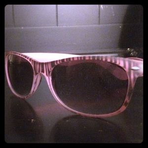 Purple zebra print glasses