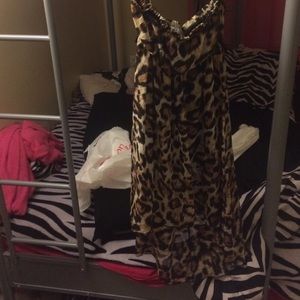 Low high cheetah print dress