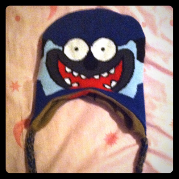 reversible regular show ski hat.