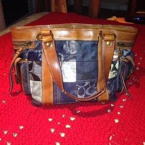 Denim patchwork Coach bag