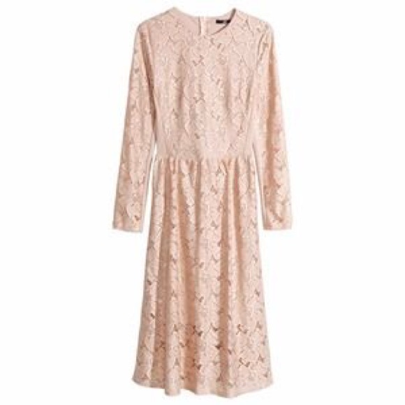 Dusty rose pink midi dress XS h&m