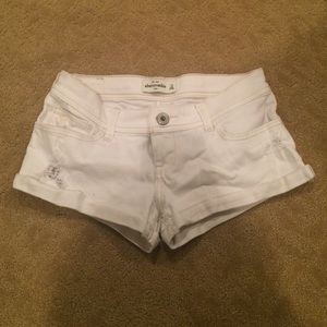 Abercrombie Kids white denim shorts