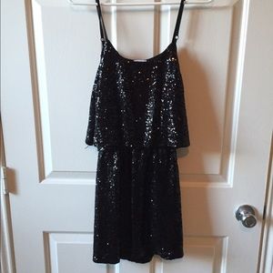 Tobi black sequin dress with open back