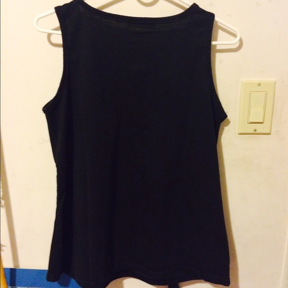 Black Trendy Side Ruffle Tank - Picture 2 of 2