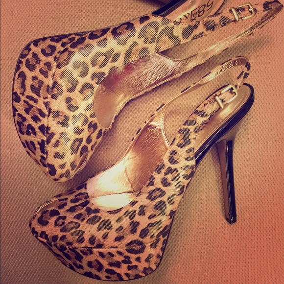 NY&Co Animal Print Platform Sling backs