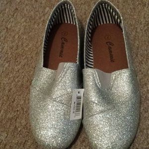 Silver Slip ons
