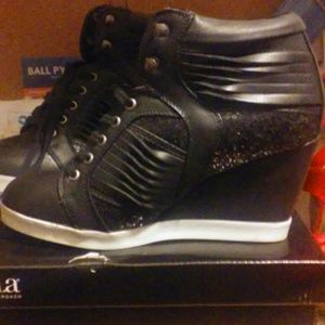 Black n white sneaker heels