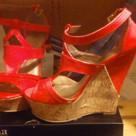 Bright orange heels