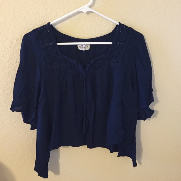 Navy Peasant Top - Picture 3 of 4