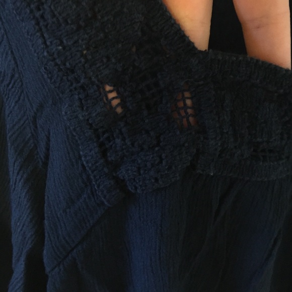 Navy Peasant Top - Picture 4 of 4