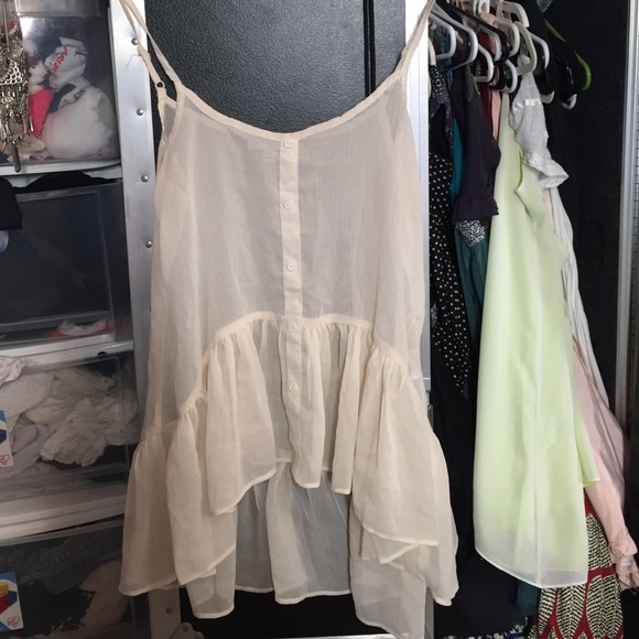 Sheer Ruffled trim top