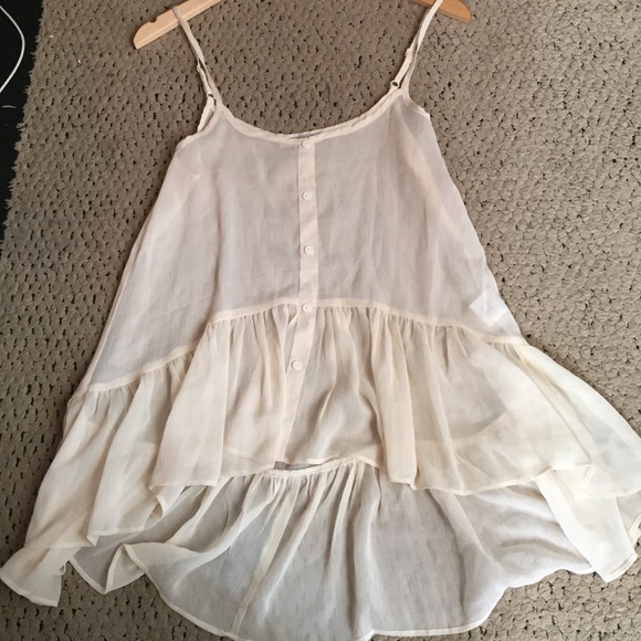 Sheer Ruffled trim top - Picture 2 of 3
