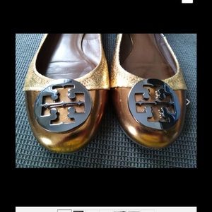Tory Burch 3-tone bronze pewter flats