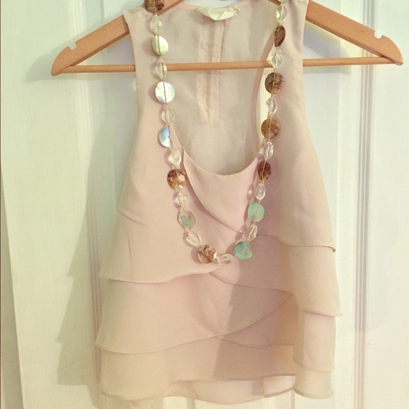 Flowy Beige Ruffle Shirt